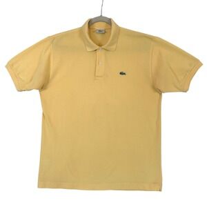 Vintage 1980s Chemise Lacoste Devanlay Polo Shirt Yellow Made in France Men's XL